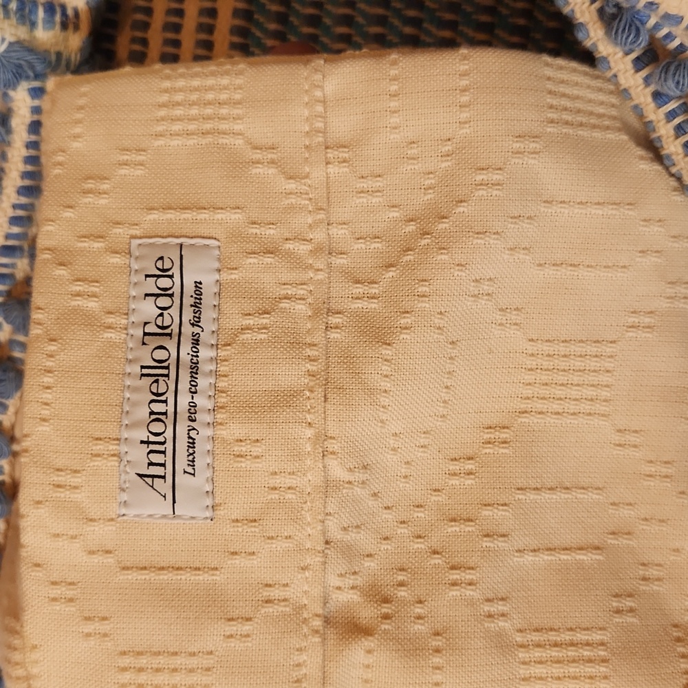 Antonello Tedde Woven Blue And White Large Tote Bag - Picture 14 of 15